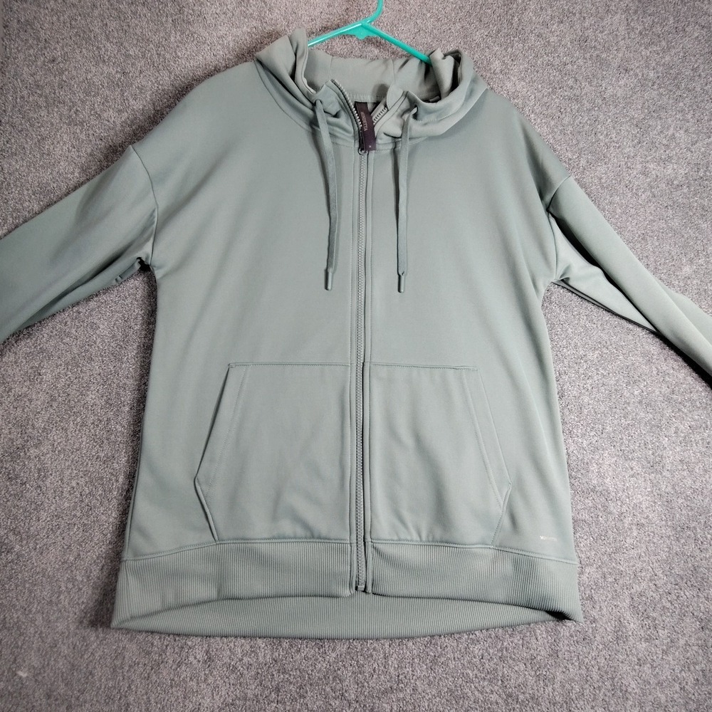 Mondetta Ottoman Hoodie Womens Medium Abyss Green Lightweight Athletic Full Zip